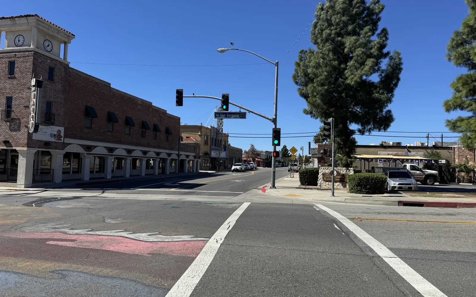 View of Banning, California, Ramsey Street, and San Gorgonio Mountain
